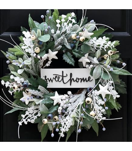 Amazon.com: Winter Wreaths for Front Door 24 Inch Outdoor